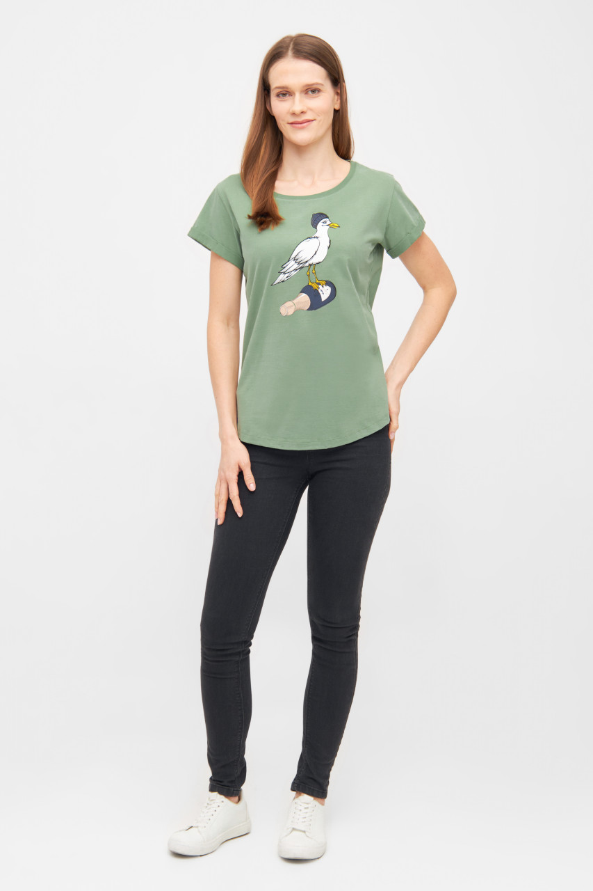 Derbe T-Shirt Sturmmöwin Damen Grün