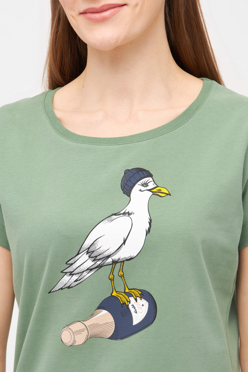 Derbe T-Shirt Sturmmöwin Damen Grün
