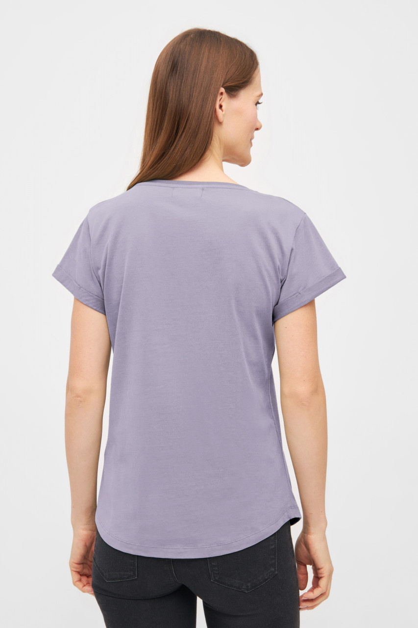 Derbe T-Shirt Sturmmöwin Damen Flieder Grau