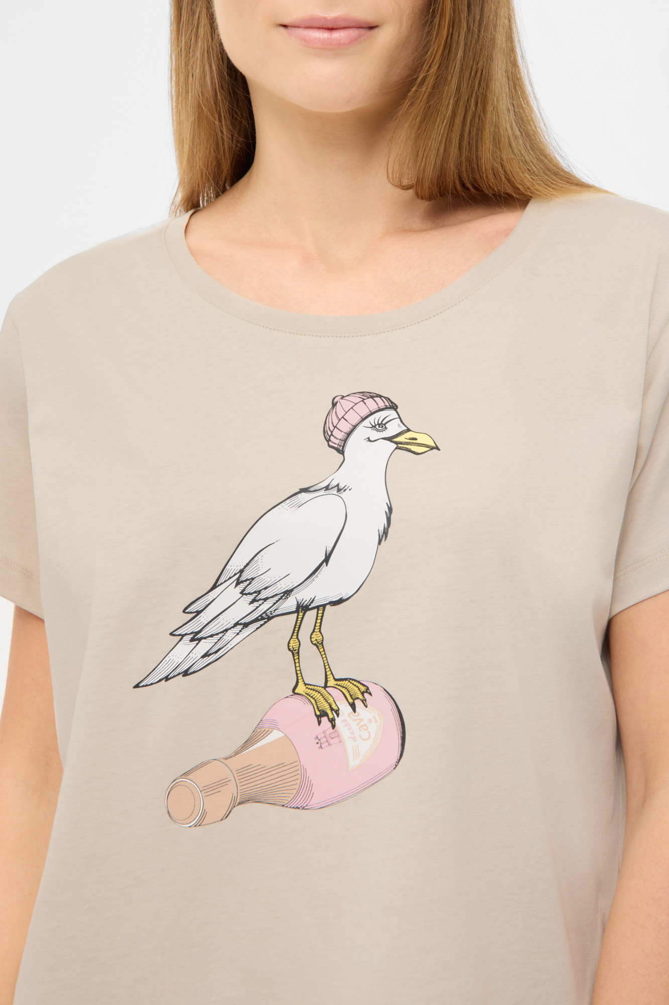Derbe T-Shirt Sturmmöwin Damen Beige GOTS Organic