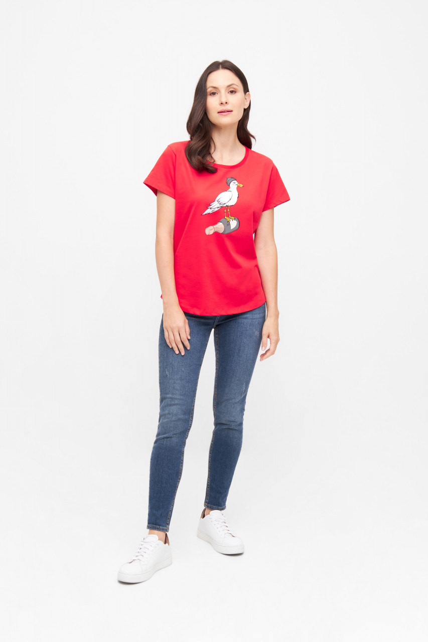 Derbe T-Shirt Sturmmöwin Damen Rot