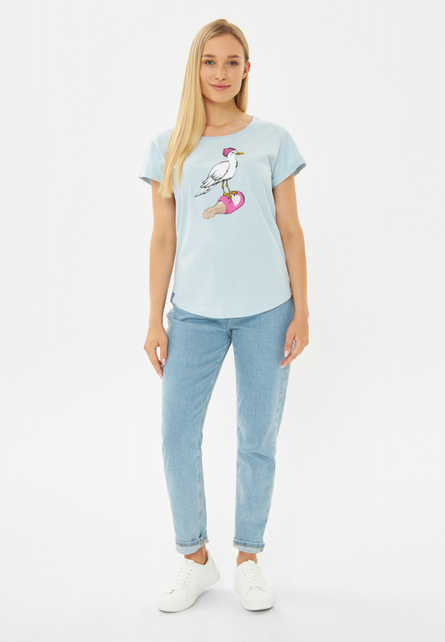 Derbe T-Shirt Sturmmöwin Damen Hellblau
