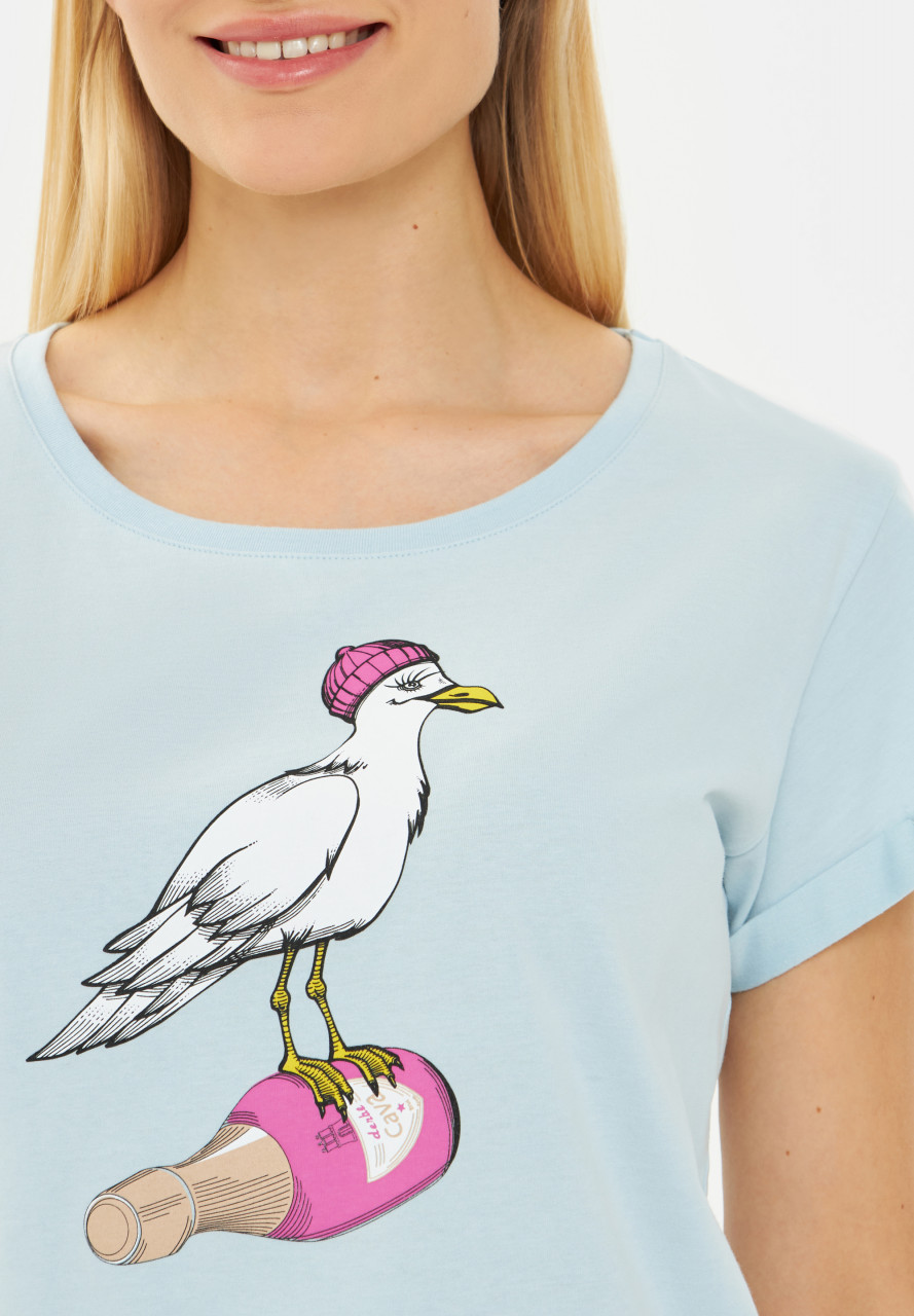 Derbe T-Shirt Sturmmöwin Damen Hellblau