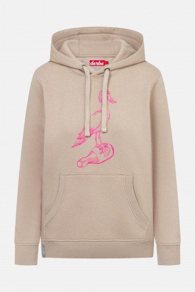 Derbe Hoodie Sturmmöwin Mono Damen Beige Kapuzenpullover GOTS