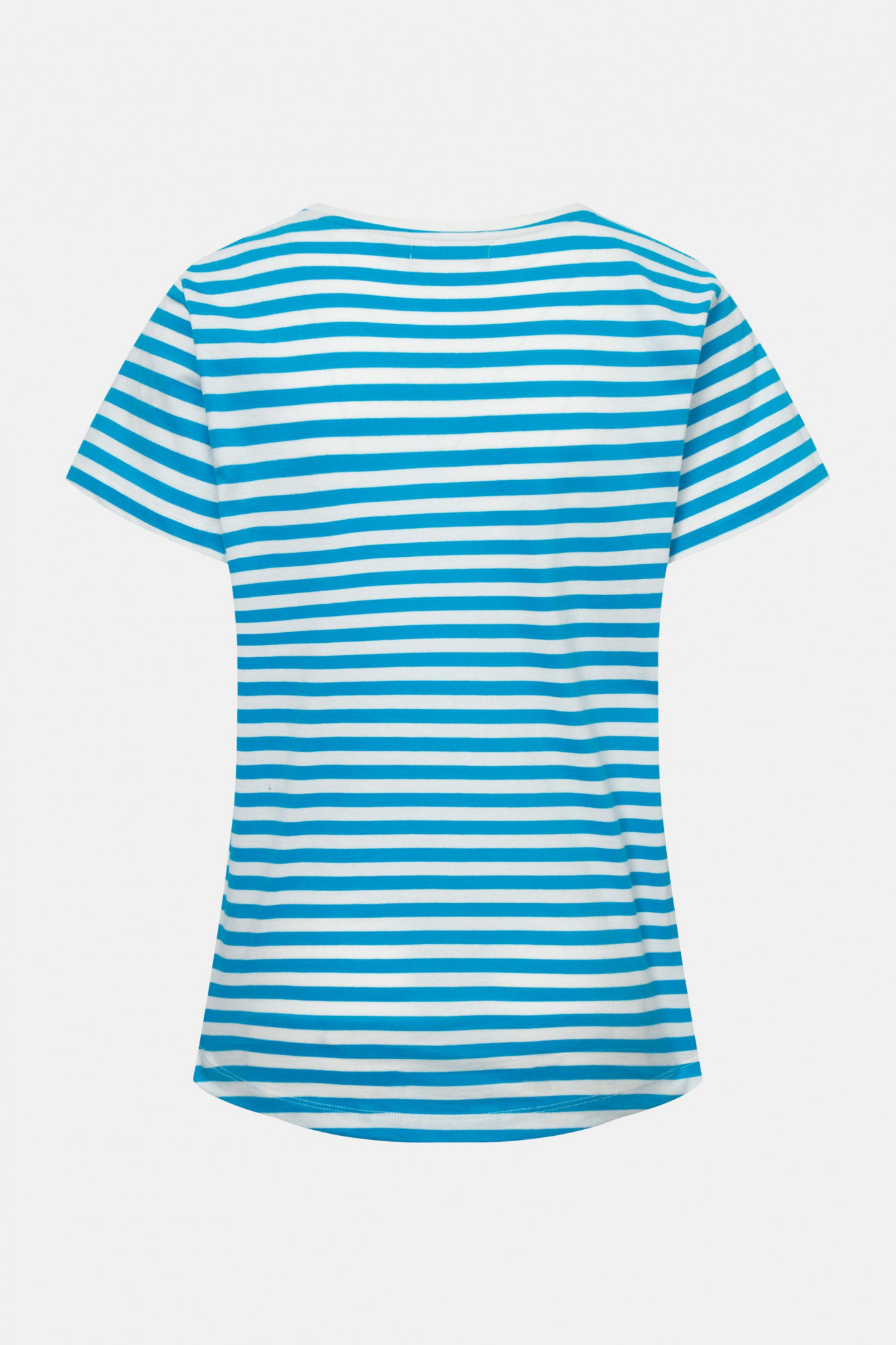 Derbe T-Shirt Sturmmöwin Striped Damen Weiß Türkis GOTS Organic