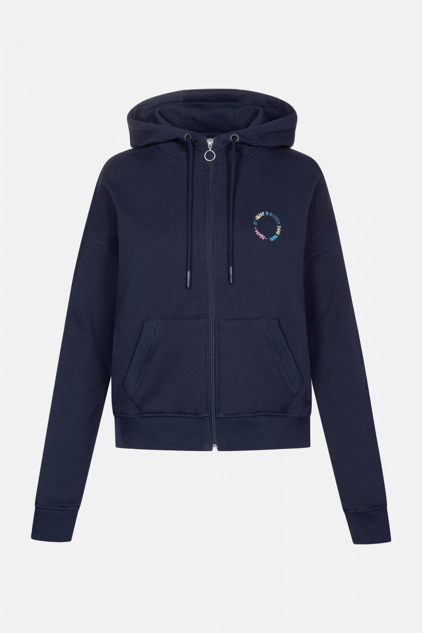 Derbe My Sweat is better Damen Sweatjacke Navy Dunkelblau