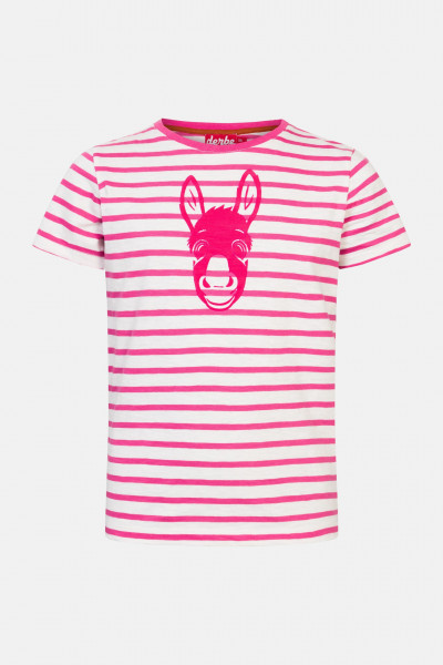 Derbe Sweetdonkey Kinder T-Shirt Pink Gestreift Esel