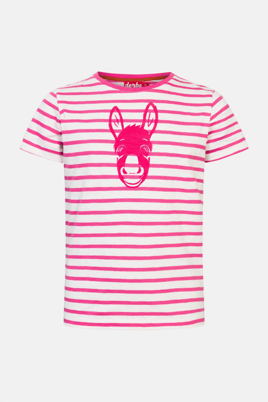 Derbe Sweetdonkey Kinder T-Shirt Pink Gestreift Esel