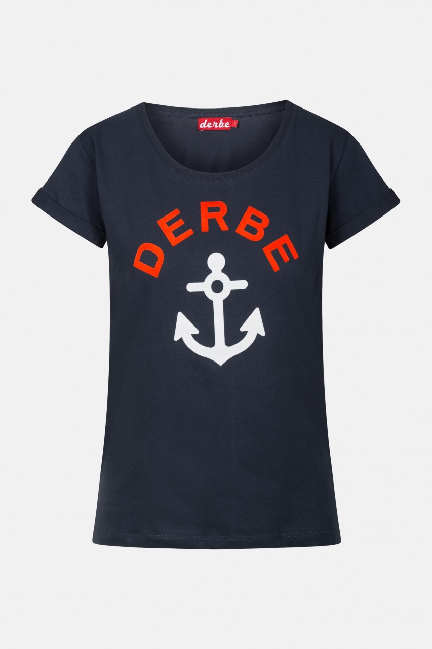 Derbe T-Shirt Tallymann Damen Blau Anker