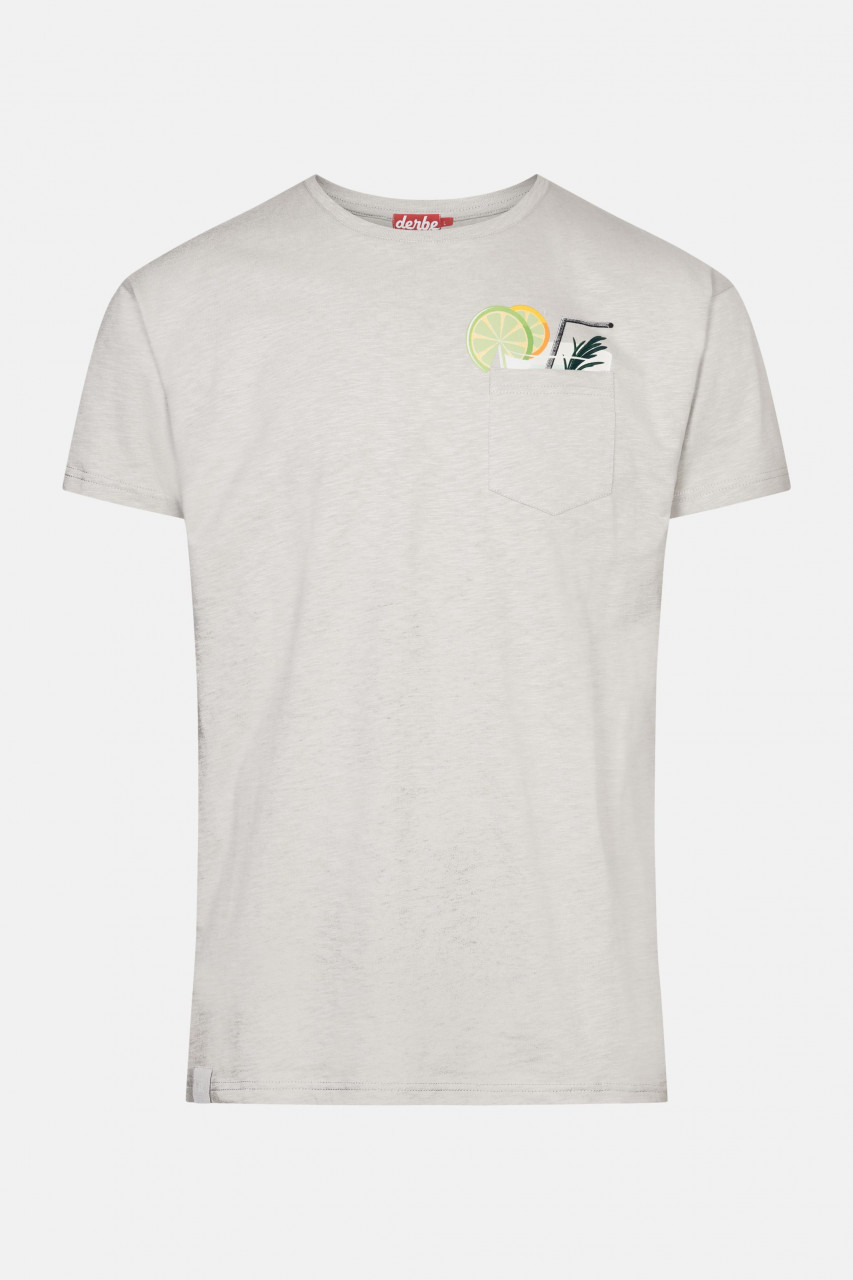 Derbe Taschencocktail Herren T-Shirt Paloma Grau Nachhaltig