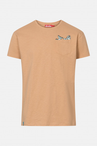 Derbe Taschenfisch Herren Shirt Doe Ocker Braun