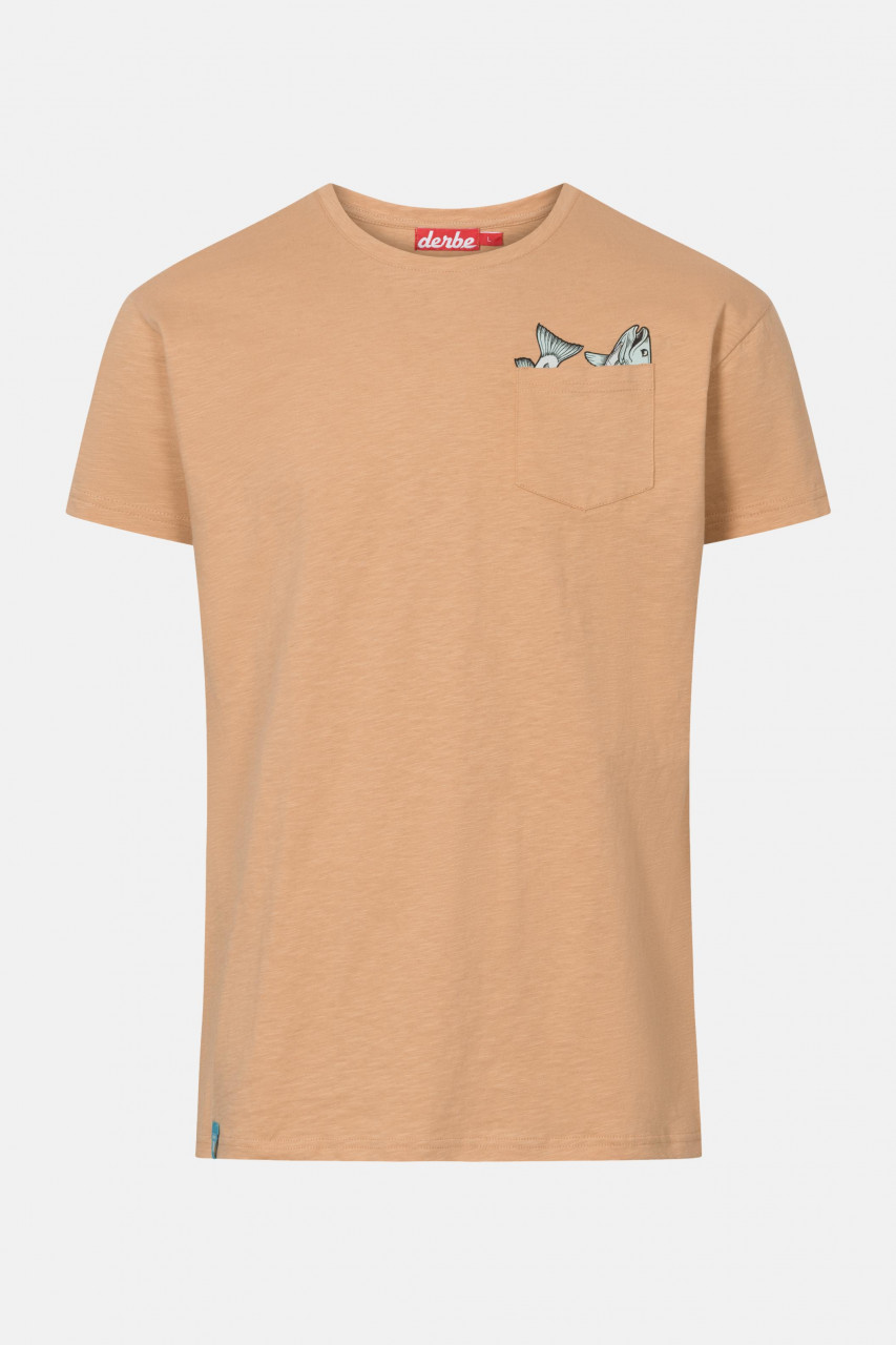 Derbe Taschenfisch Herren Shirt Doe Ocker Braun