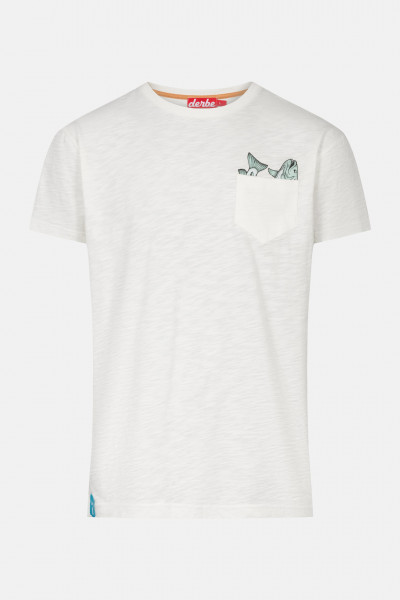 Derbe Taschenfisch Herren Shirt Offwhite Beige