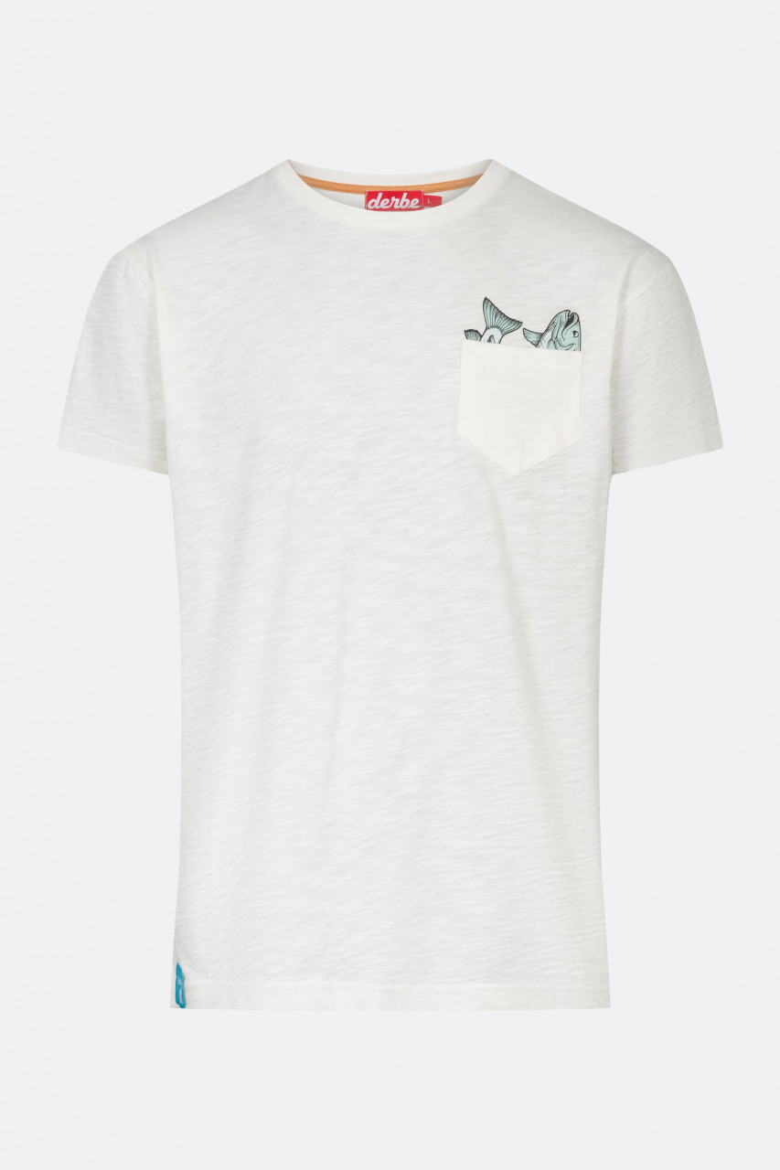 Derbe Taschenfisch Herren Shirt Offwhite Beige