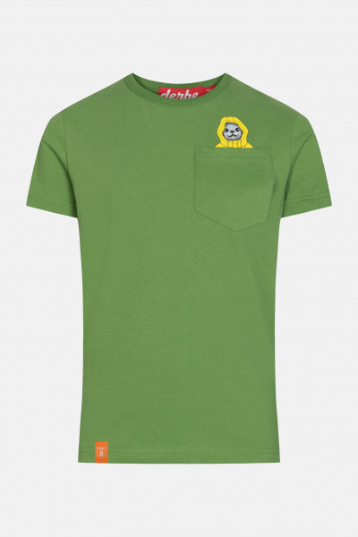 Derbe Taschenrobbe Kinder T-Shirt Cactus Grün Brusttasche Seehund
