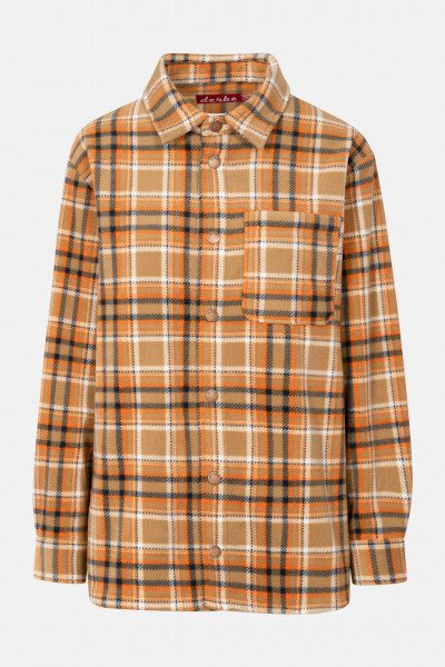 Derbe Tedholm Check Damen Langarmhemd Overshirt Bluse Braun Orange Kariert