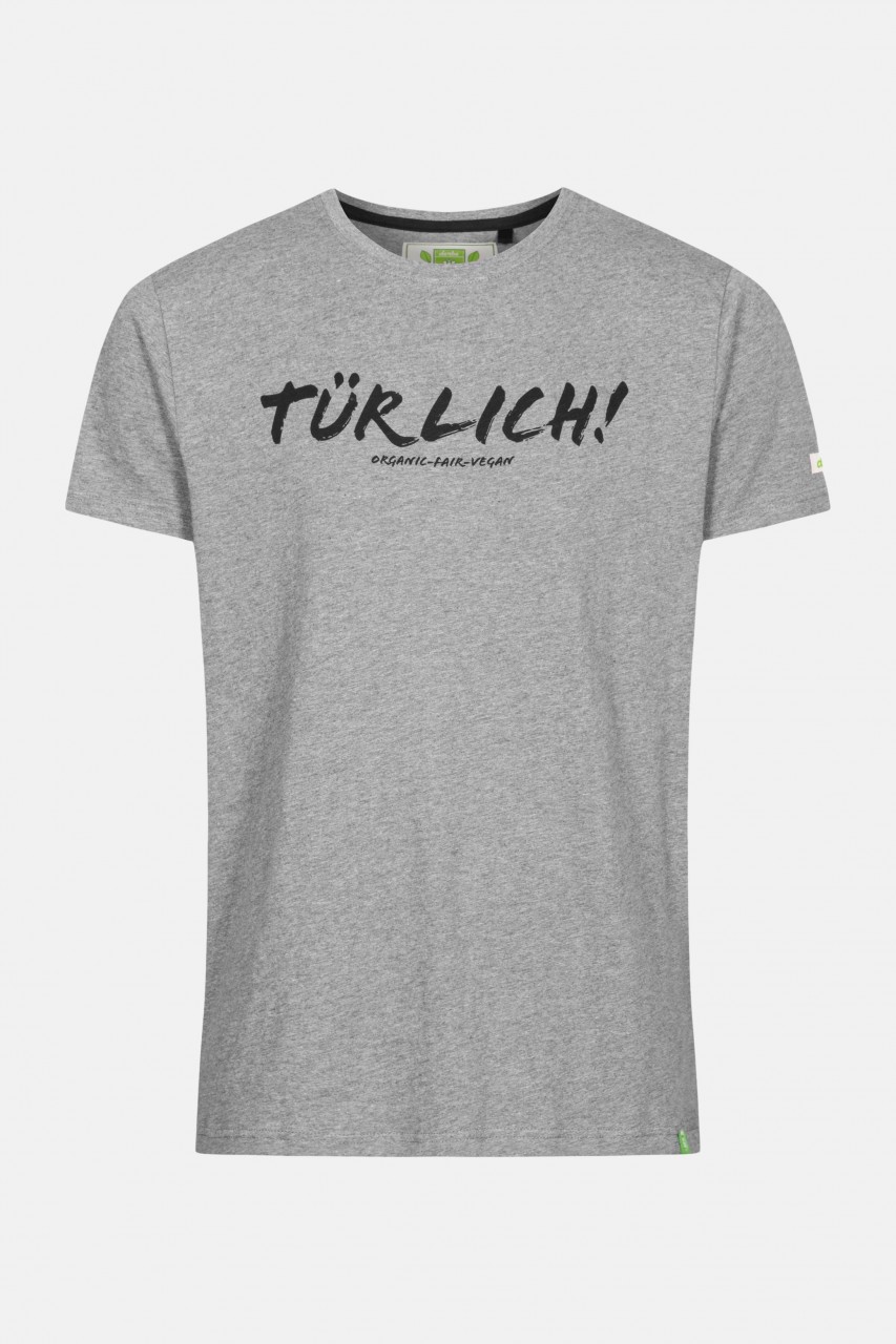 Derbe Theo Türlich Herren Shirt Gots Organic Grau
