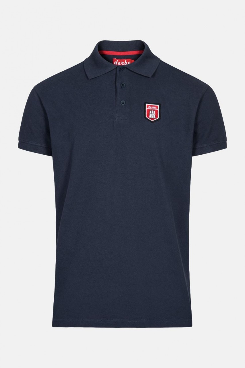Derbe Herren Poloshirt T-Shirt Tommy Navy Dunkelblau