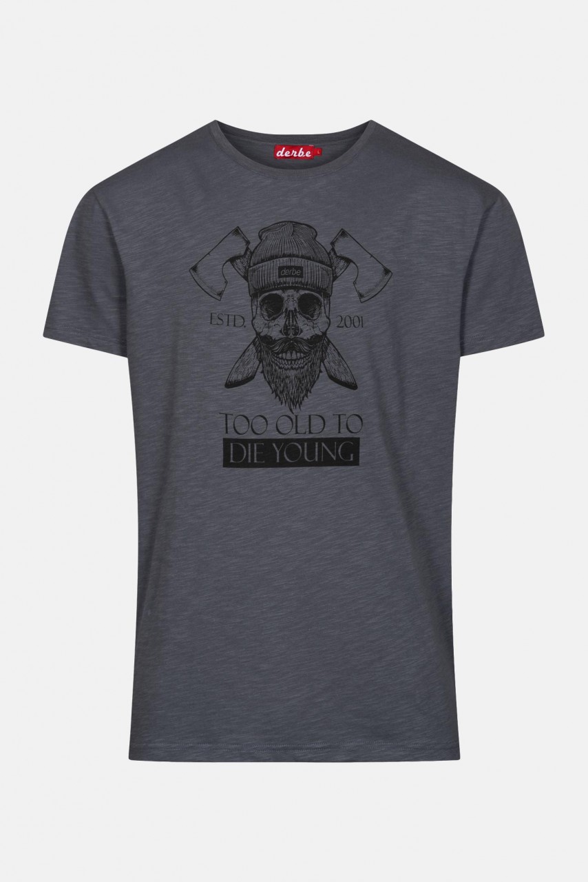 Derbe Too Old To Die Young Herren T-Shirt Anthrazit