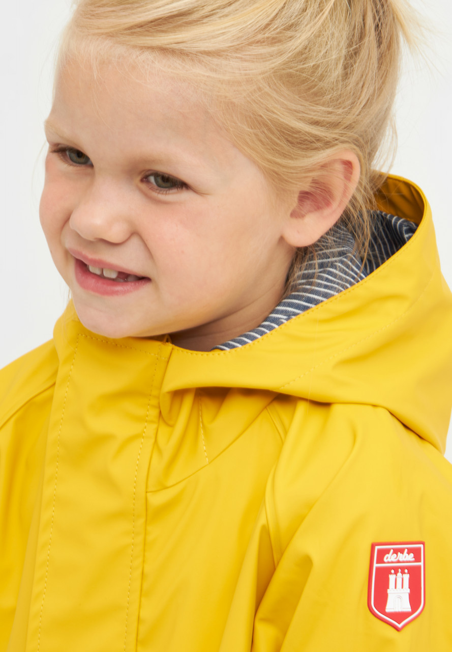 Derbe Kinder Regenjacke Traveby Friese Fisher Gelb Blau