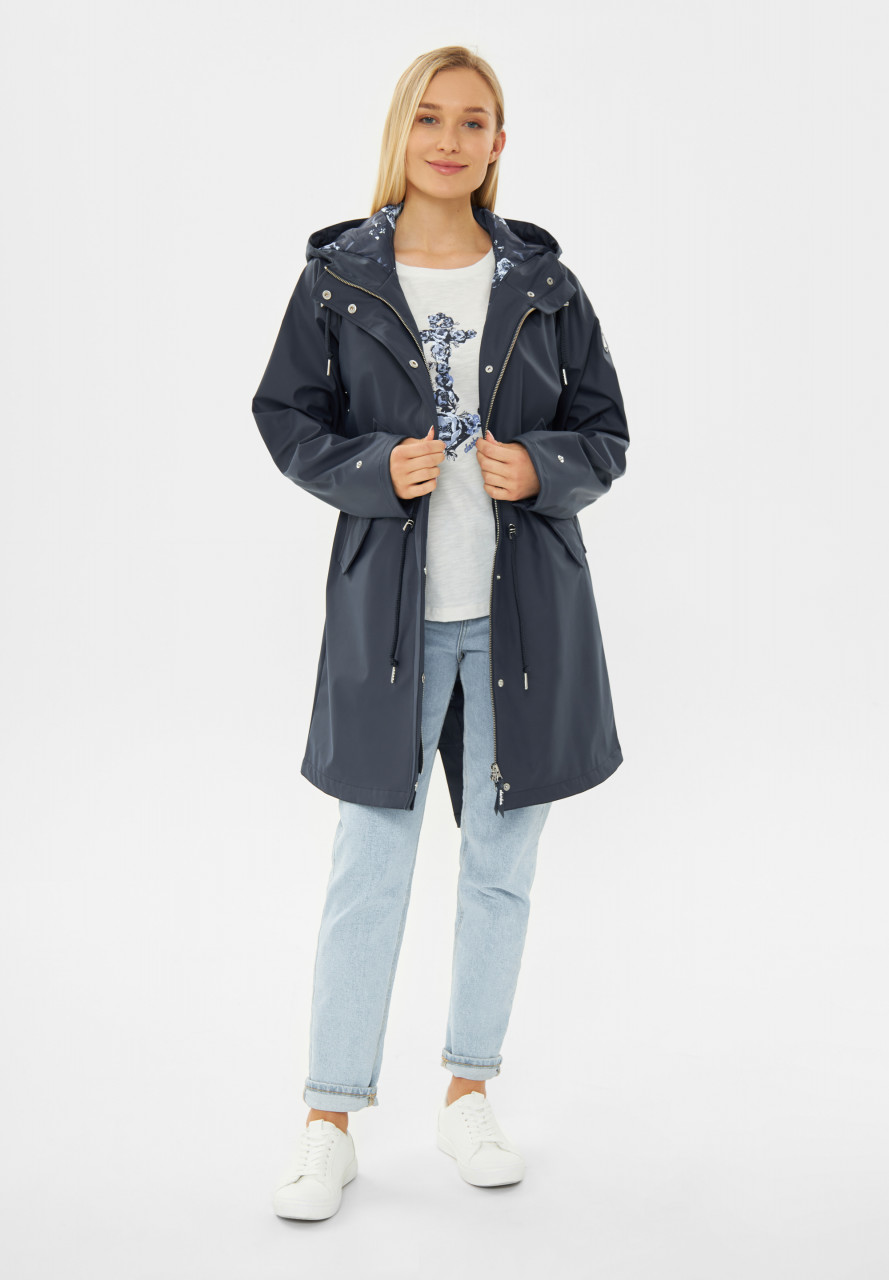Derbe Regenjacke Traveby Friese Flower Damen Dunkelblau