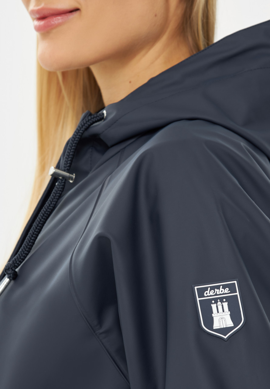 Derbe Regenjacke Traveby Friese Flower Damen Dunkelblau