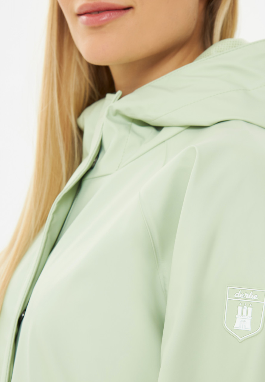 Derbe Regenjacke Traveby Friese Plain Damen Hellgrün