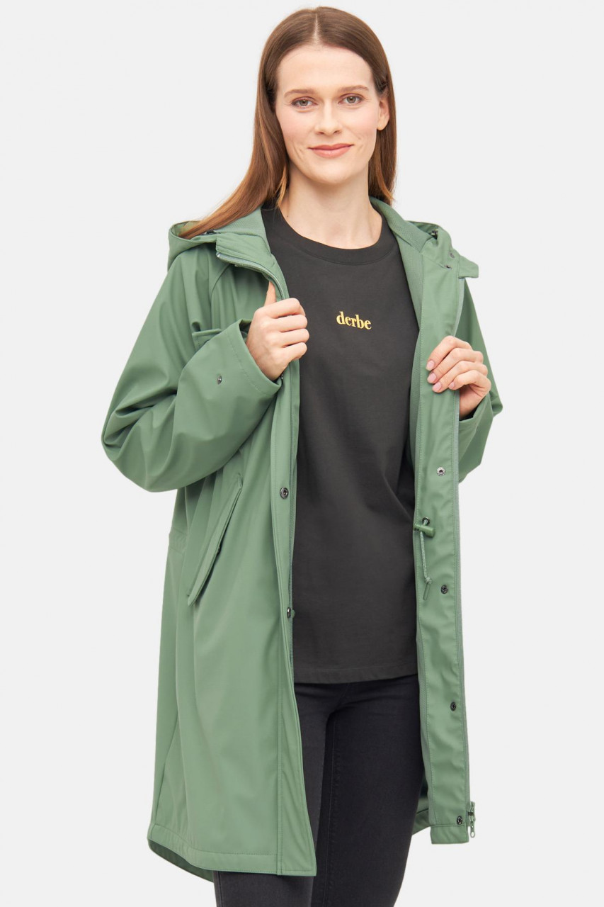 Derbe Regenjacke Traveby Friese Plain Damen Grün