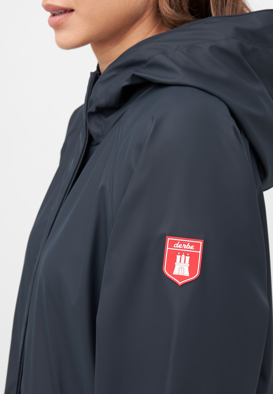 Derbe Regenjacke Traveby Friesennerz Plain Damen Dunkelblau
