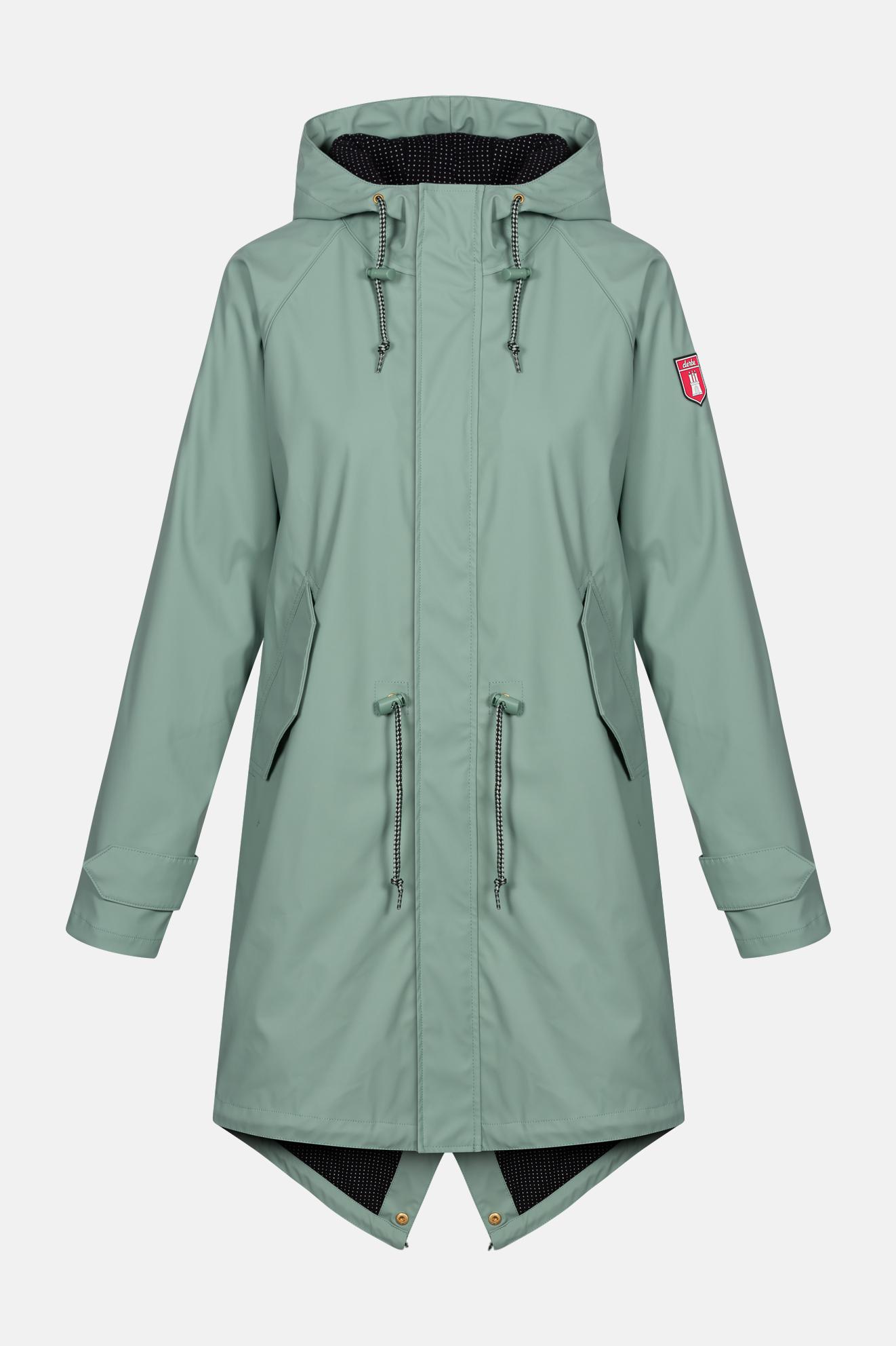 Derbe Travel Friese Minidots Mint Grün Damen Regenmantel Derbe Travel Friese Minidots Mint Grün Damen Regenmantel