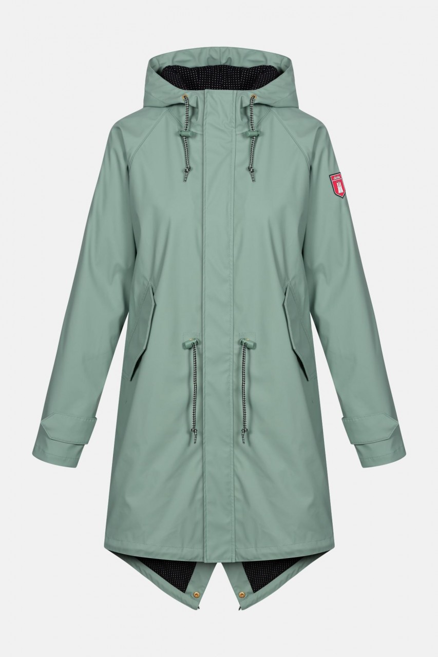 Derbe Travel Friese Minidots Mint Grün Damen Regenmantel