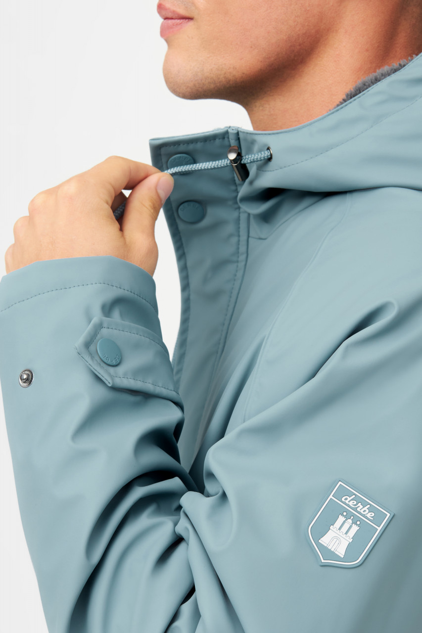 Derbe Regenjacke Trekholm Herren Hellblau Türkis