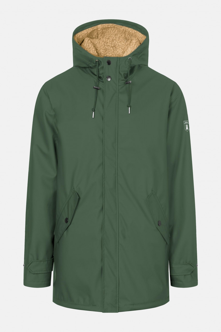 Derbe Trekholm Herren Regenjacke Grün Gefüttert Kombu Green