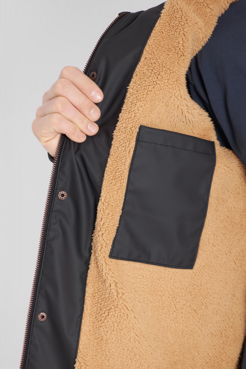 Derbe Trekholm Herren Regenjacke Phantom Caramel Schwarz Gefüttert