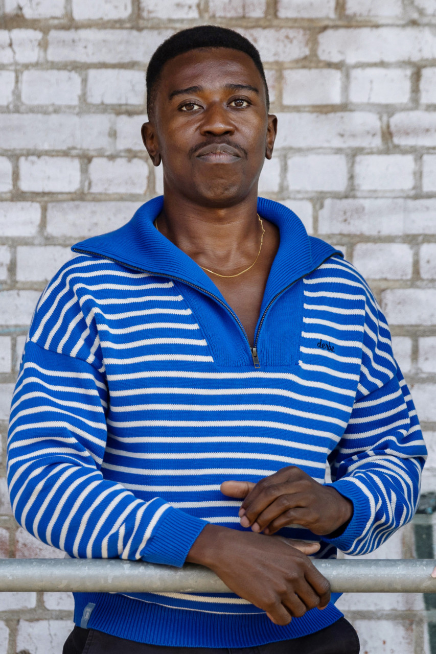 Strick Pullover Strick Troyer Damen Derbe Troyer Striped Blau Weiß