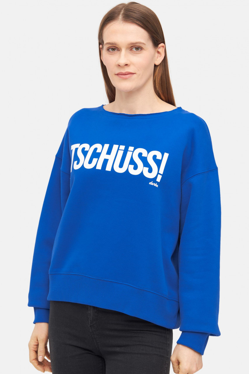 Derbe Sweatshirt Tschüss Damen Blau Crewneck Derbe Hamburg Shop