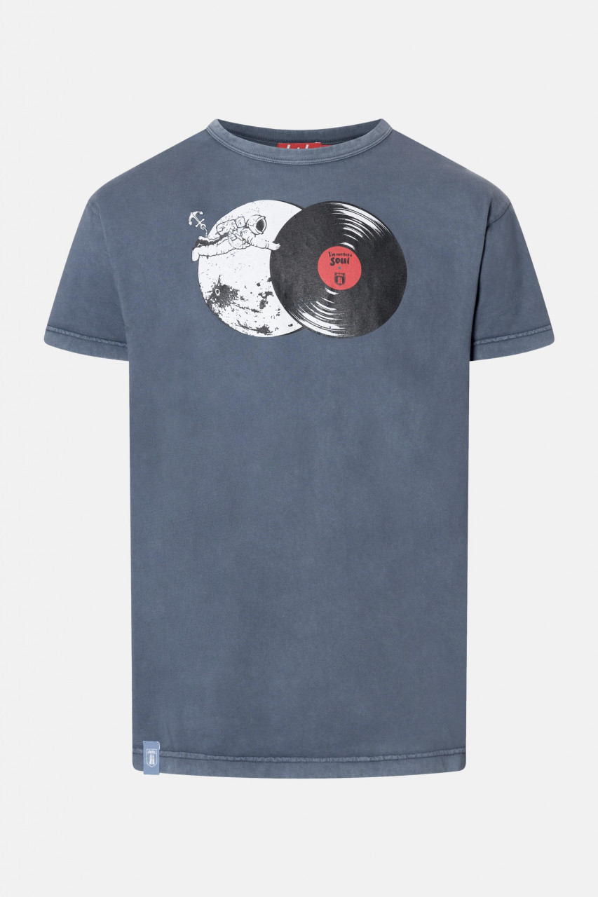 Derbe Vinylspace Herren T-Shirt Dunkelblau