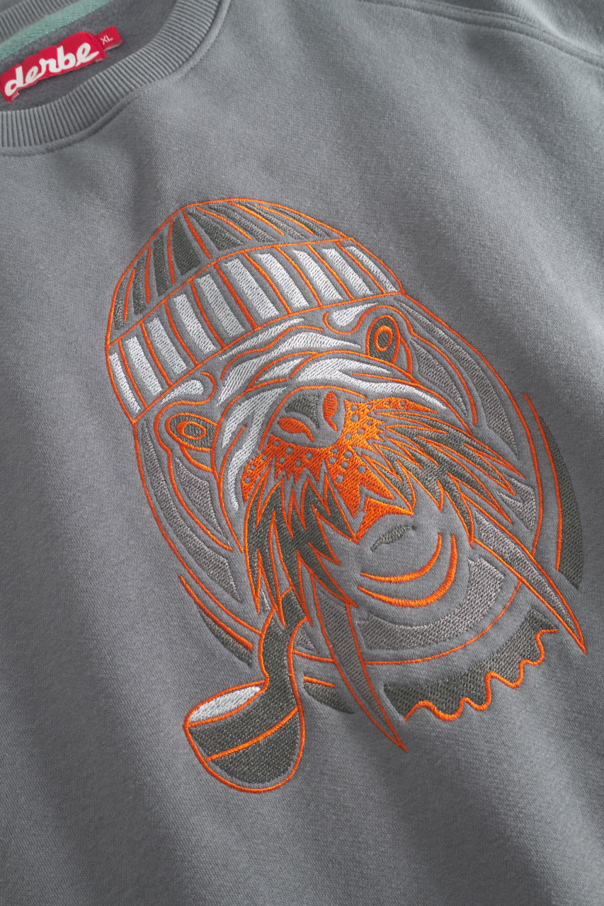 Derbe Sweatshirt Walross Bunt Herren Grau Crewneck