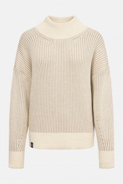 Derbe Pullover Warmer Fisher Damen Beige Weiß Rippstrick