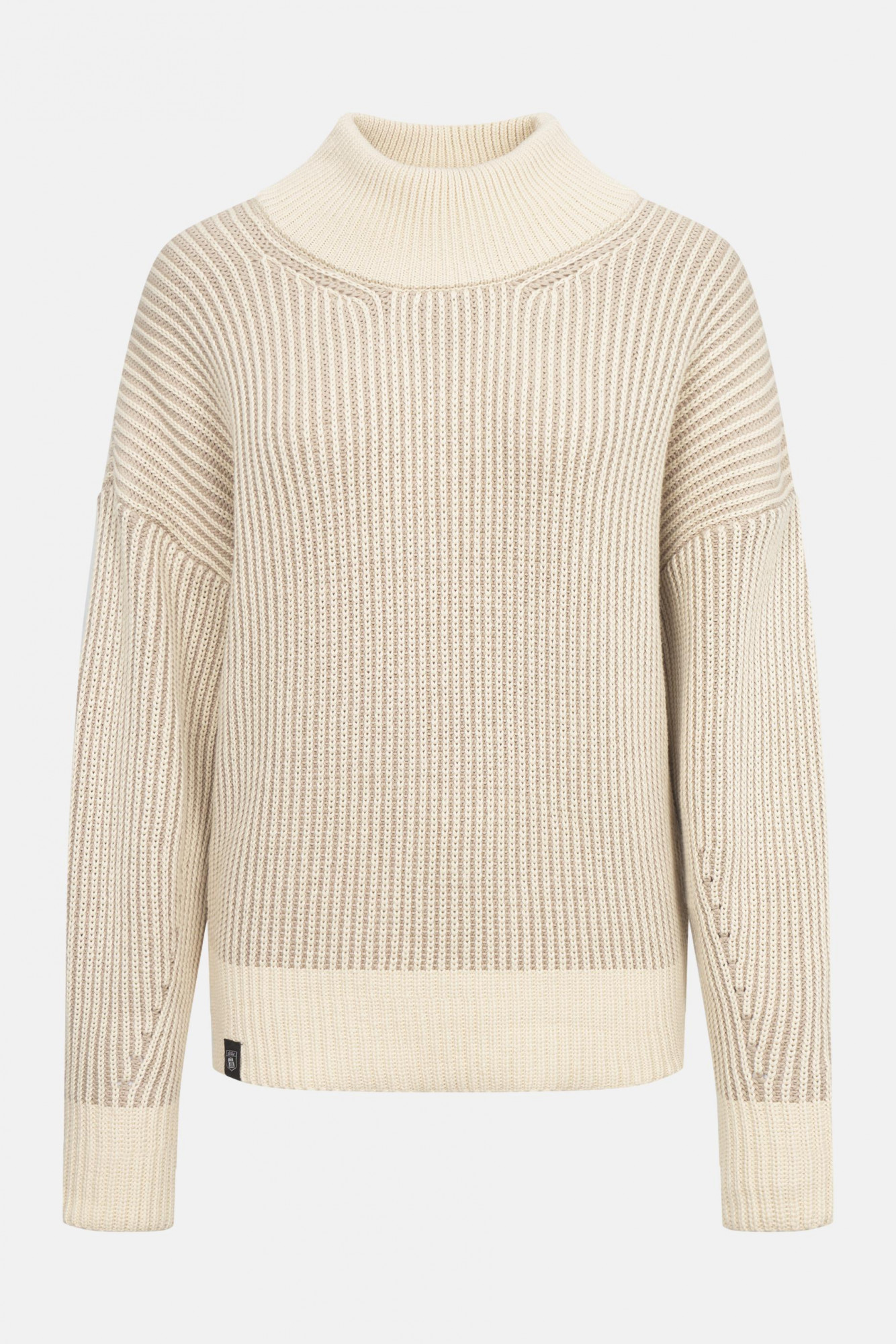 Derbe Pullover Warmer Fisher Damen Beige Weiß Rippstrick