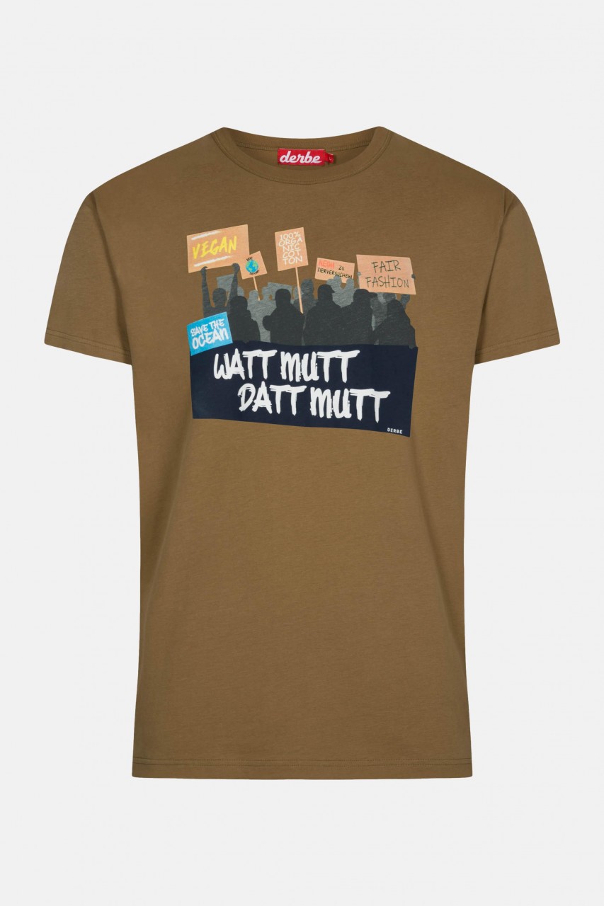 Derbe Watt mutt datt mutt Herren T-Shirt Otter Braun