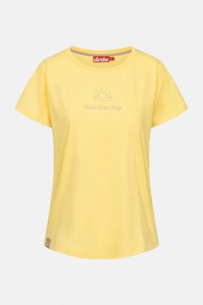 Derbe T-Shirt Weit Weg Damen Gelb GOTS Organic