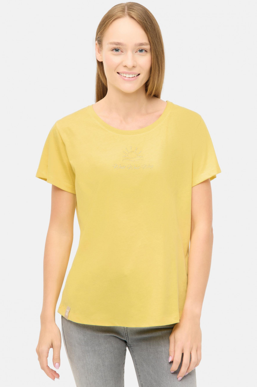 Derbe T-Shirt Weit Weg Damen Gelb GOTS Organic