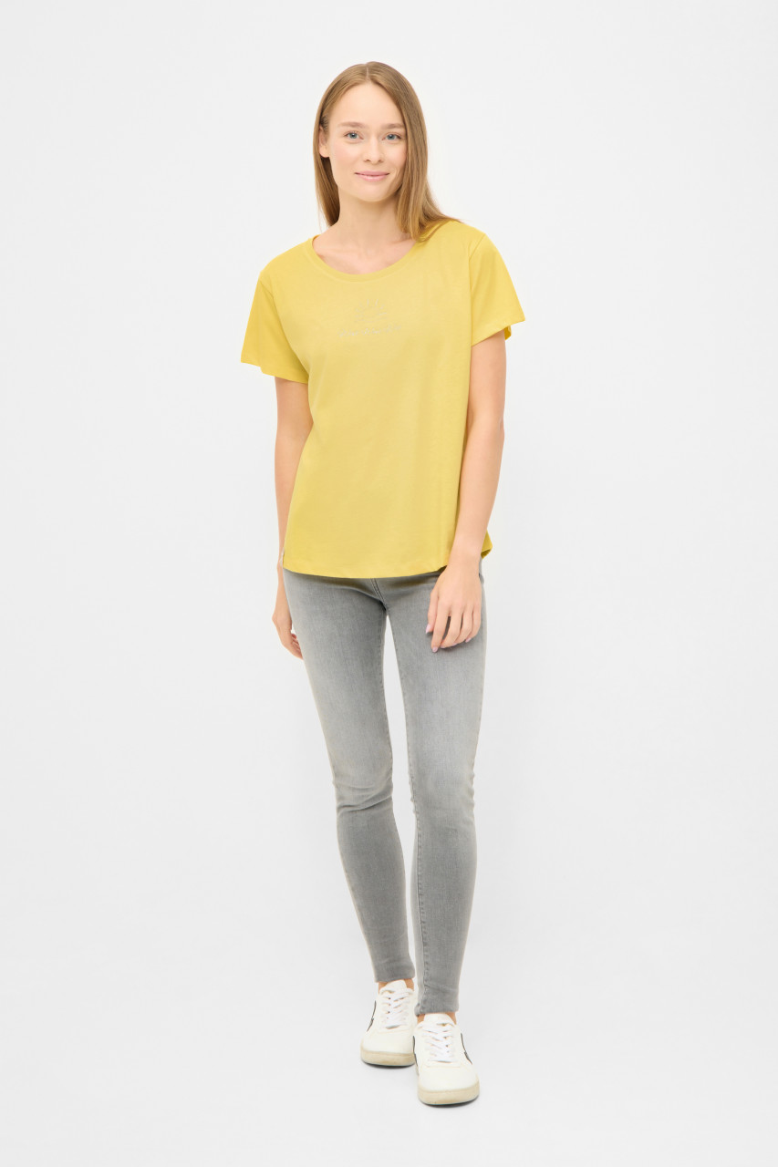 Derbe T-Shirt Weit Weg Damen Gelb GOTS Organic