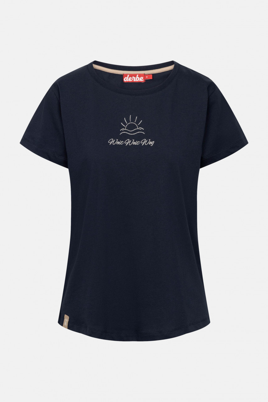 Derbe T-Shirt Weit Weg Damen Dunkelblau GOTS Organic