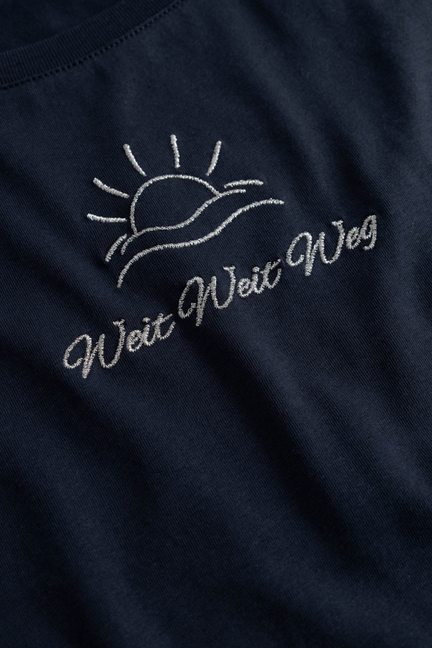 Derbe T-Shirt Weit Weg Damen Dunkelblau GOTS Organic