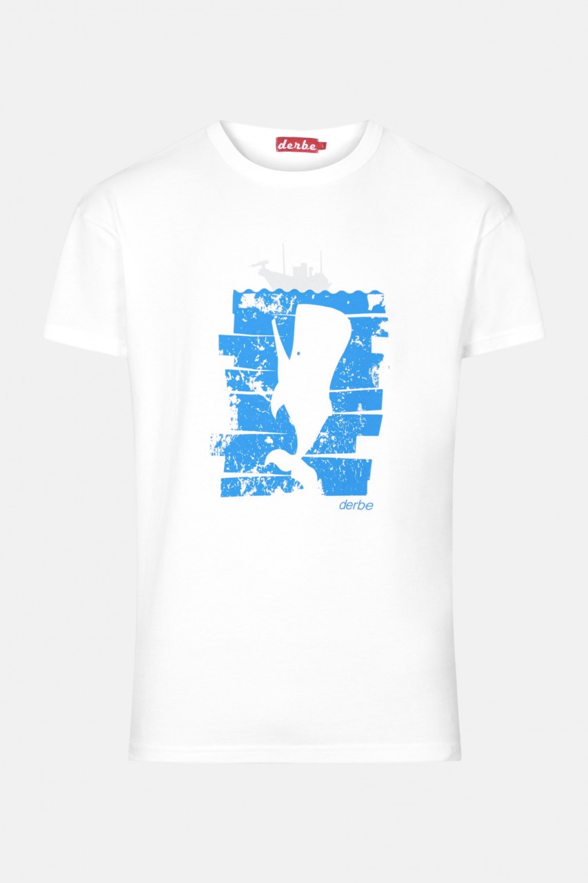 Derbe Whaler Herren Shirt Wal Weiß Bio Nachhaltig