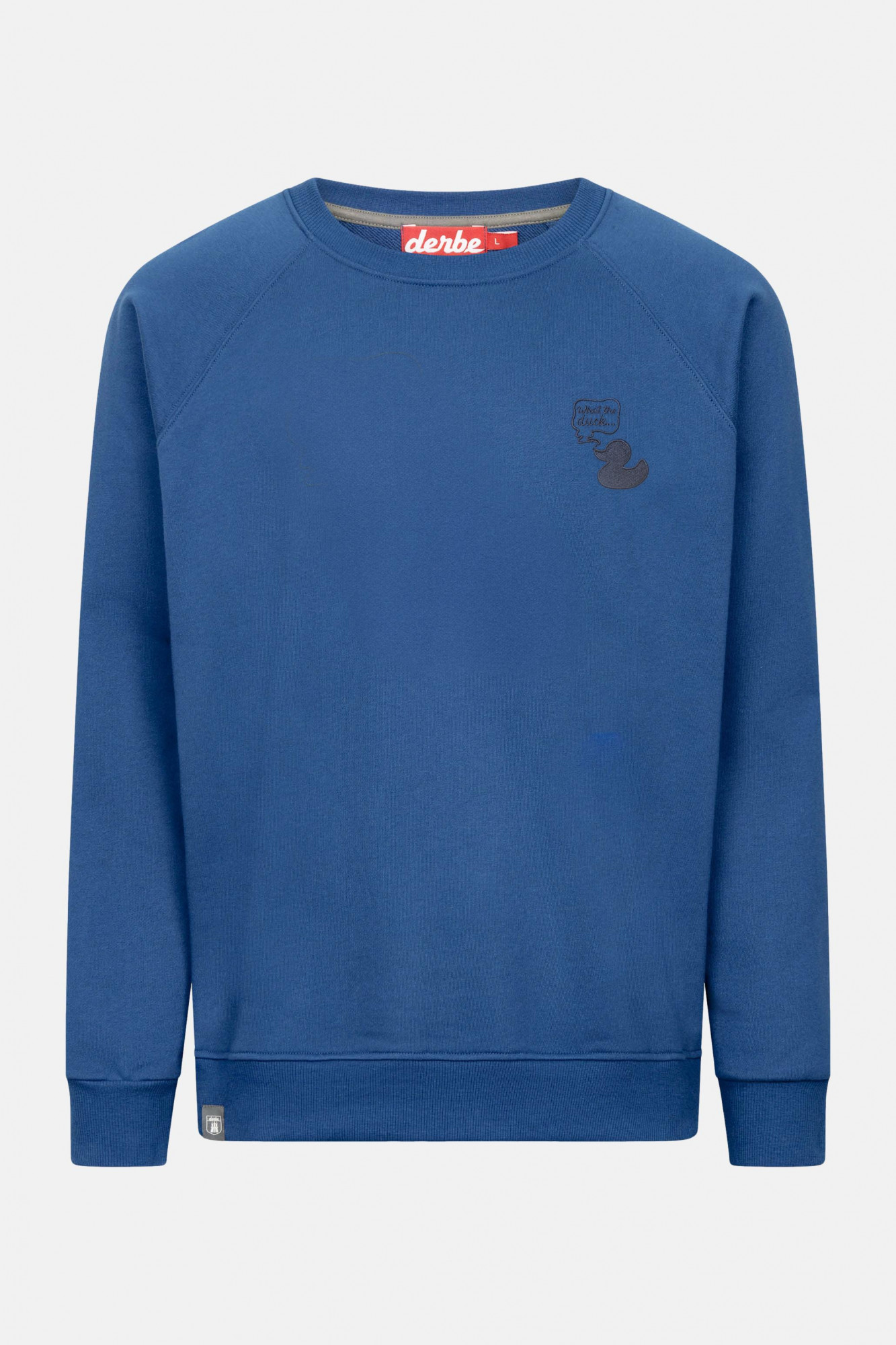Derbe Sweatshirt What The Duck Herren Crewneck Blau GOTS Organic