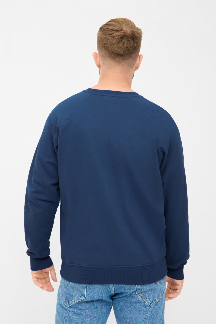 Derbe Sweatshirt What The Duck Herren Crewneck Blau GOTS Organic
