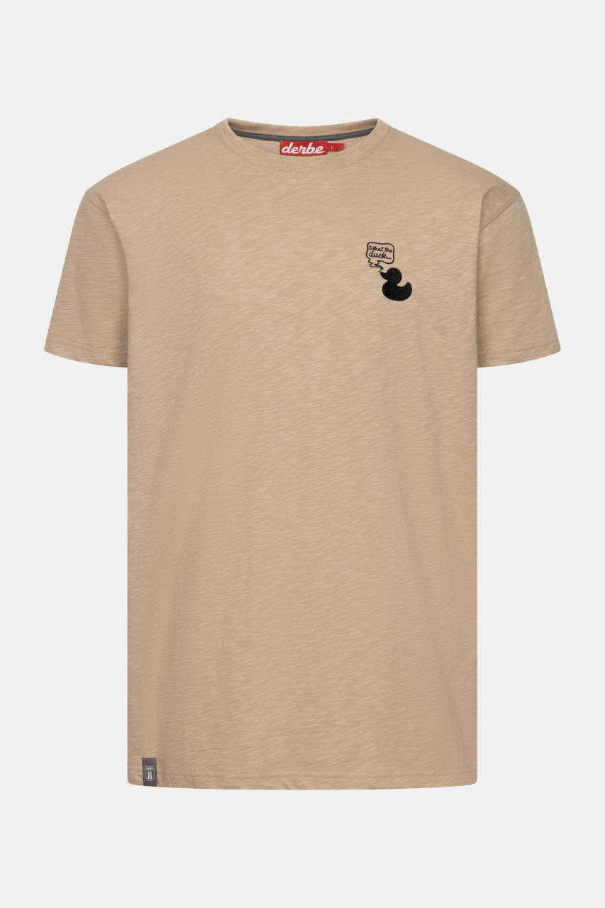 Derbe T-Shirt What The Duck Herren Beige GOTS Organic